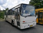 Autobus Ikarus 263 oddychuje na stanici v Sátoraljaújhely